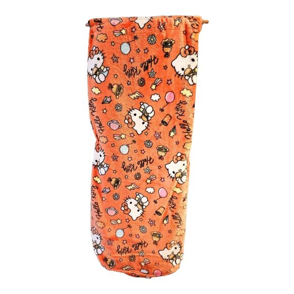 Hello Kitty Cloud Throw Orange Hamburger Soft Fleece Blanket 60" X 70" NEW - Picture 2 of 5
